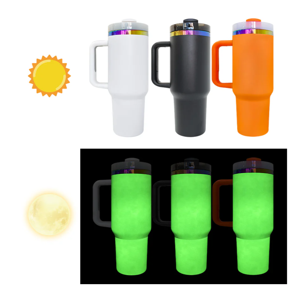 40oz Glow in Dark🌈Rainbow Underneath Quencher Tumblers for Laser Engraving-20pcs