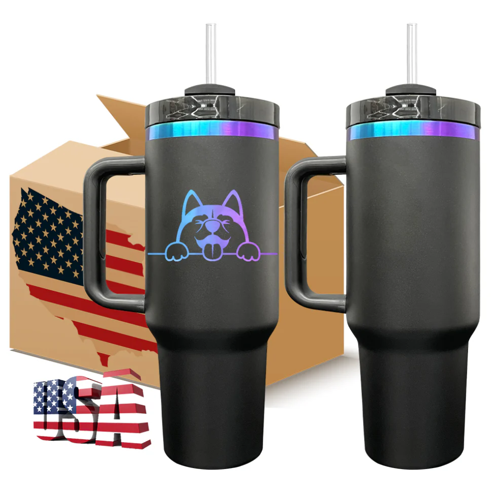 USA RTS 40oz The Black Chroma Quencher H2.0 Powder Coat Tumblers -20pcs