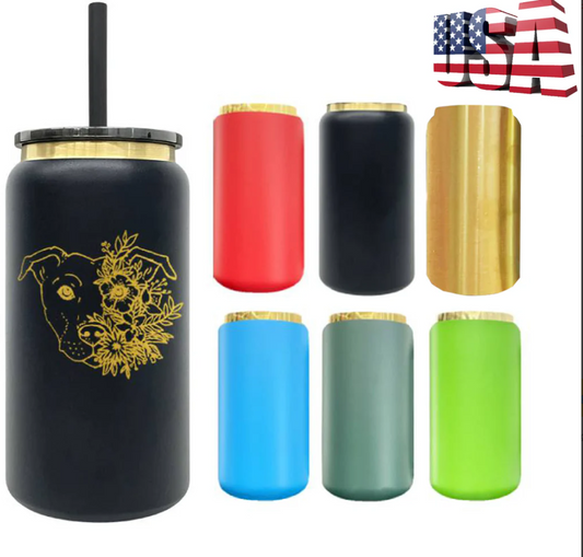 Presale USA_16oz Gold Plate Christmas Colors Pack Metal Stainless Steel Cans