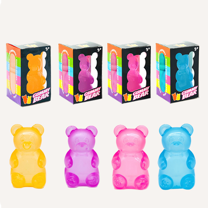 Bear Squishy Stress Sensory Fidget Stress Ball Soft High Density Slow Rising Jelly Gummy Bear Decompression Squeeze Squishy Toys-72pcs
