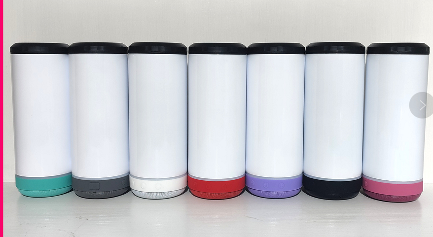 50pcs pack 16oz 4 in 1 sublimation Bluetooth speaker can cooler tumbler