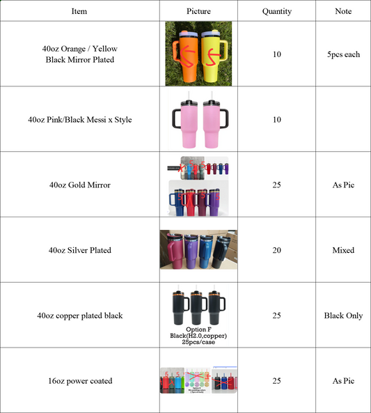 90pcs 40oz and 25pcs 16oz tumbler by sea-115pcs