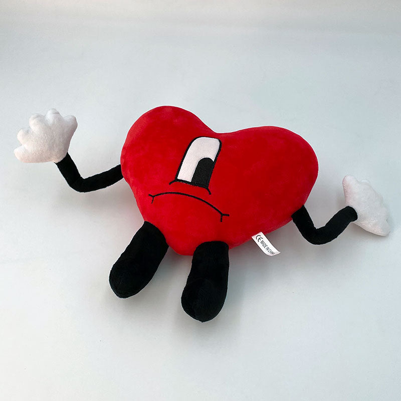 Popular Red Heart Bad Bunny Pillow Stuffed Animal Un Verano sin ti Bad Bunny Heart Plush Toy