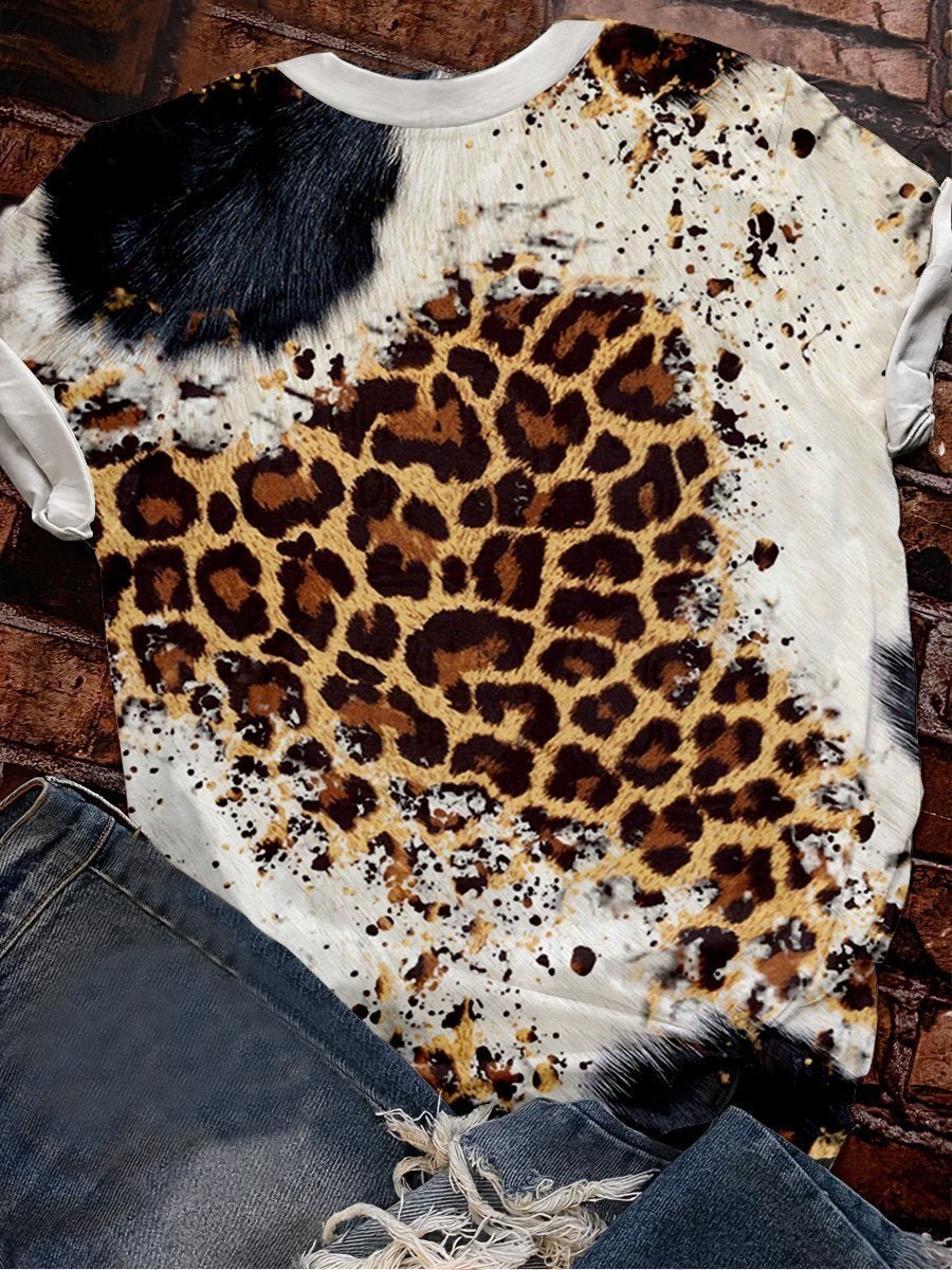 Amazon Hot Selling Customized Logo Leopard Print Bleach Shirts Sublimation Blank Bleach Tshirt