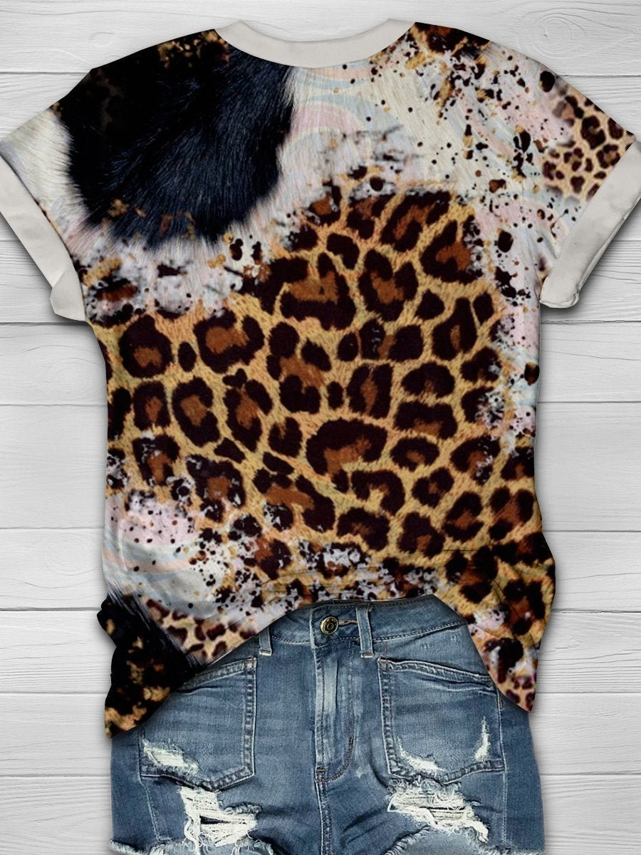 Amazon Hot Selling Customized Logo Leopard Print Bleach Shirts Sublimation Blank Bleach Tshirt