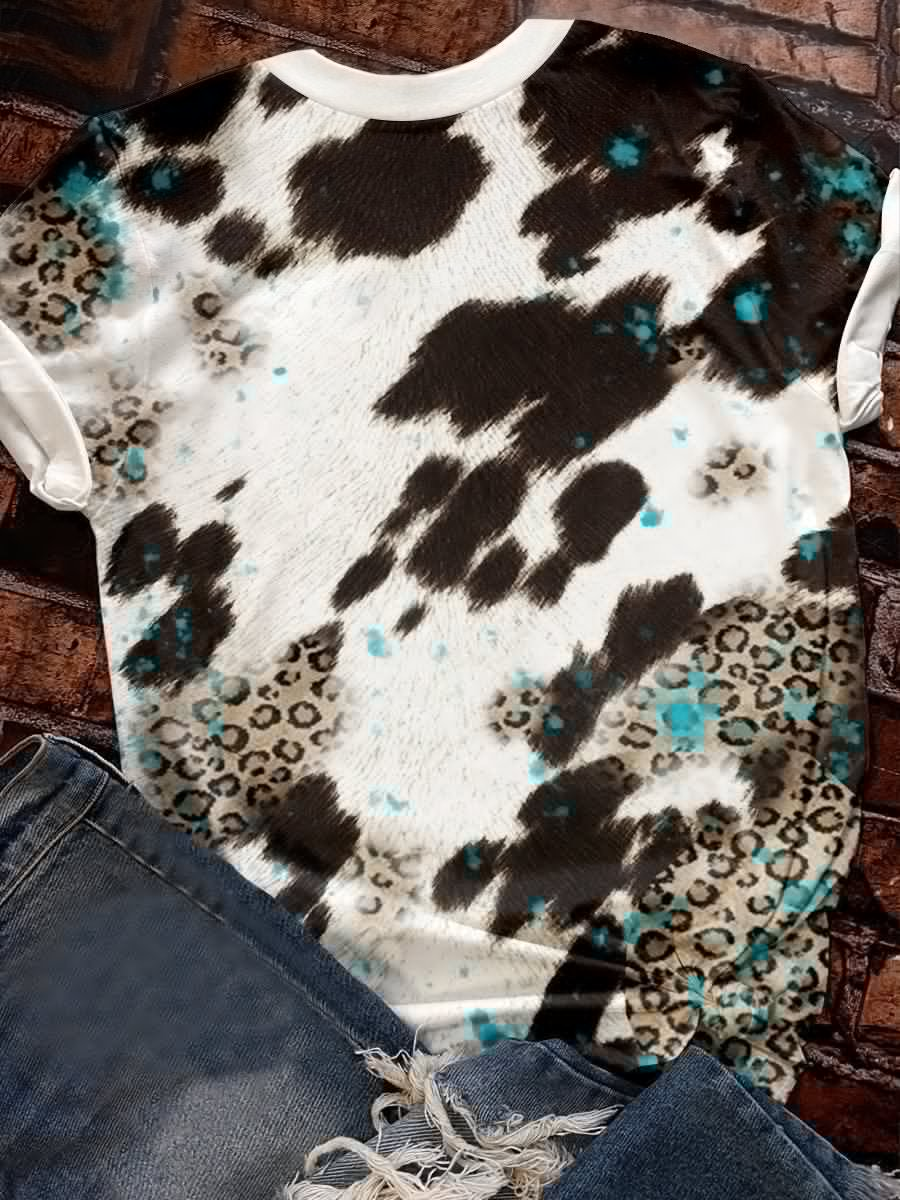 Amazon Hot Selling Customized Logo Leopard Print Bleach Shirts Sublimation Blank Bleach Tshirt