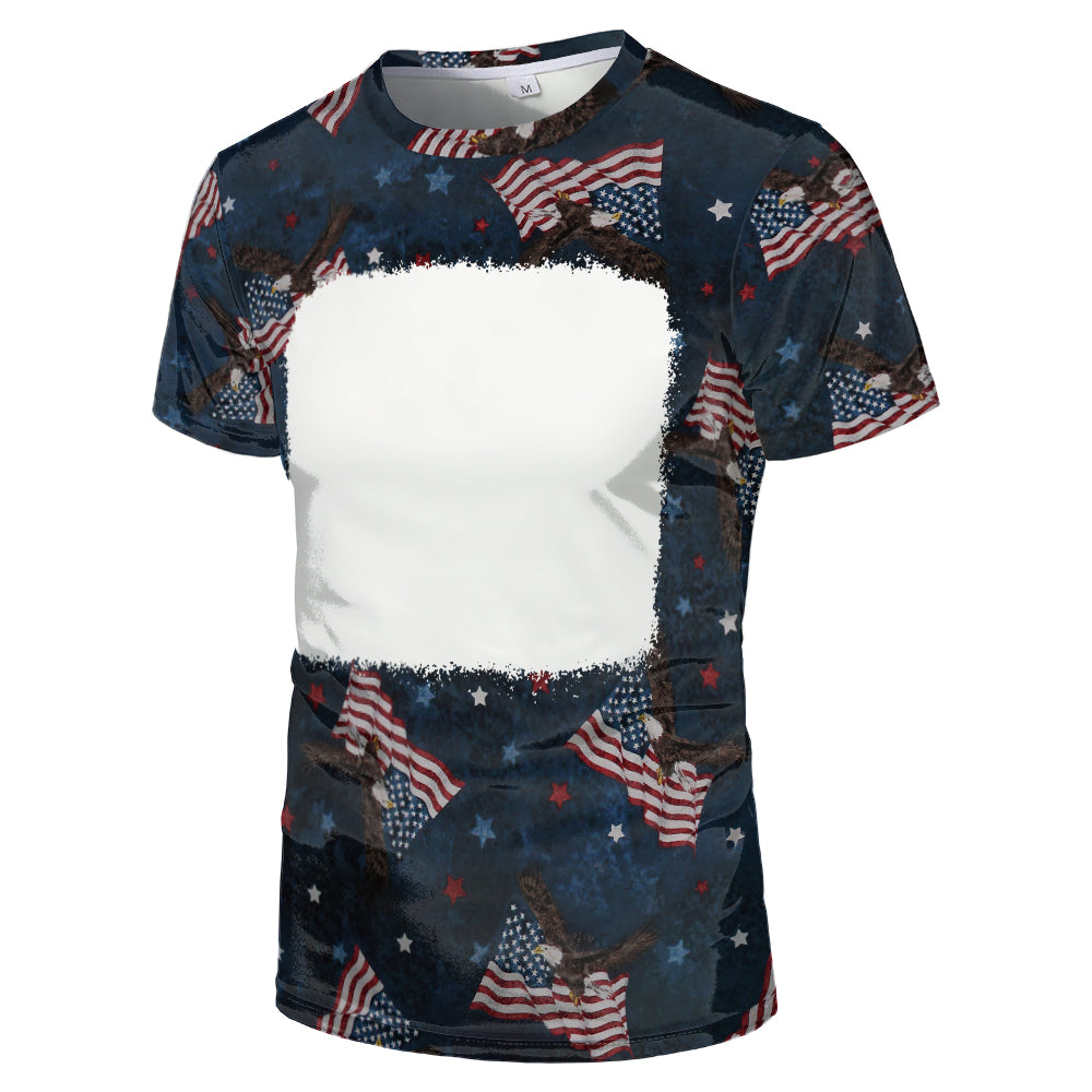 US Style unisex adults kids plain bleached t shirts 100% polyester bleach sublimation t shirt for sublimation printing
