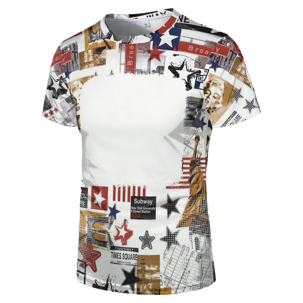 US Style unisex adults kids plain bleached t shirts 100% polyester bleach sublimation t shirt for sublimation printing