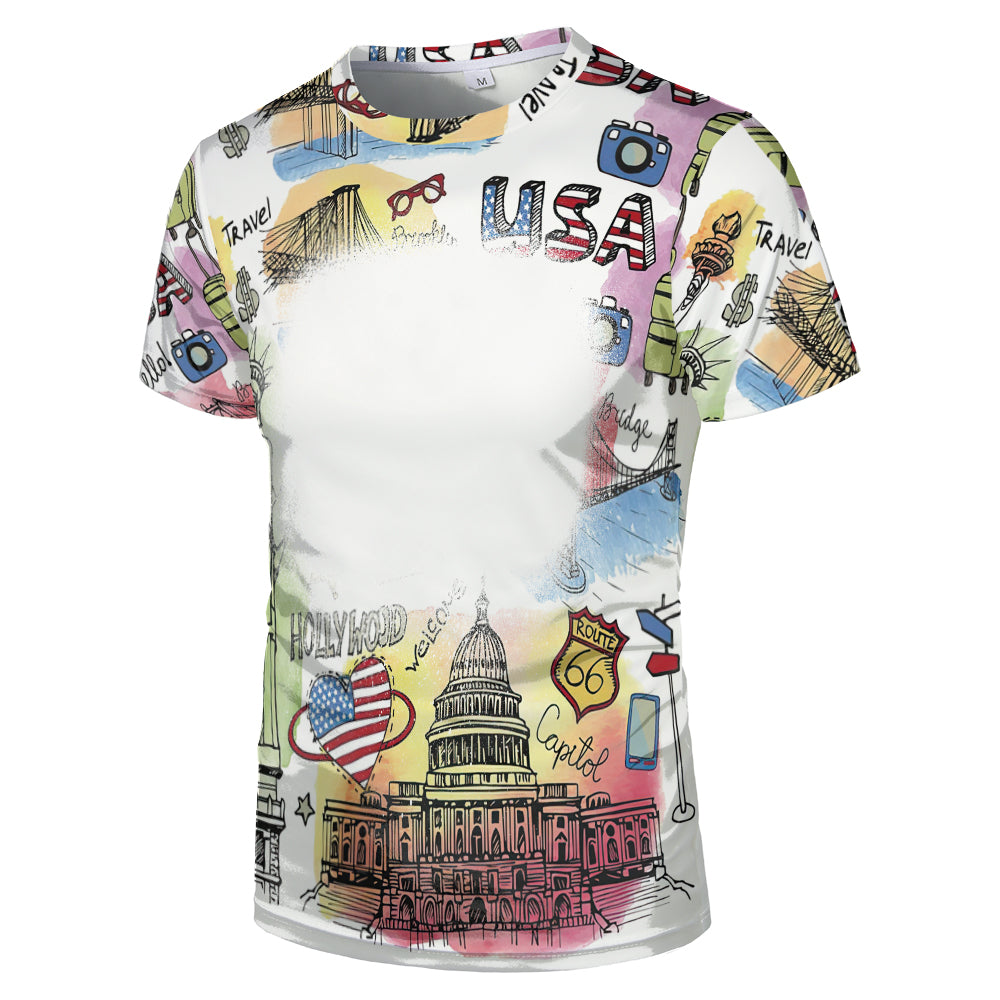 US Style unisex adults kids plain bleached t shirts 100% polyester bleach sublimation t shirt for sublimation printing