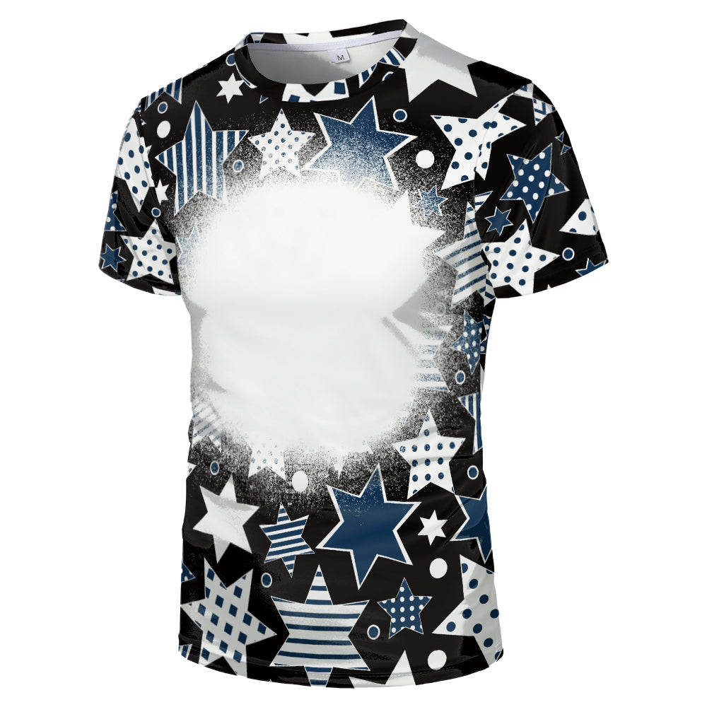 US Style unisex adults kids plain bleached t shirts 100% polyester bleach sublimation t shirt for sublimation printing