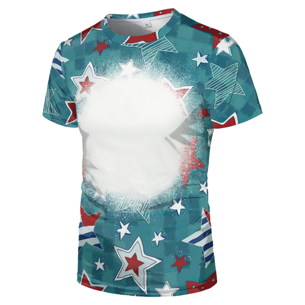 US Style unisex adults kids plain bleached t shirts 100% polyester bleach sublimation t shirt for sublimation printing