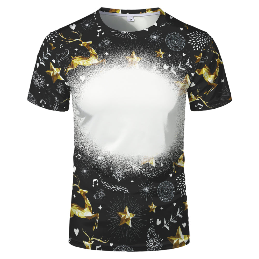 US Style unisex adults kids plain bleached t shirts 100% polyester bleach sublimation t shirt for sublimation printing
