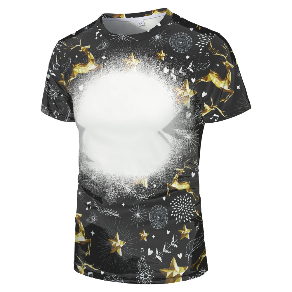 US Style unisex adults kids plain bleached t shirts 100% polyester bleach sublimation t shirt for sublimation printing