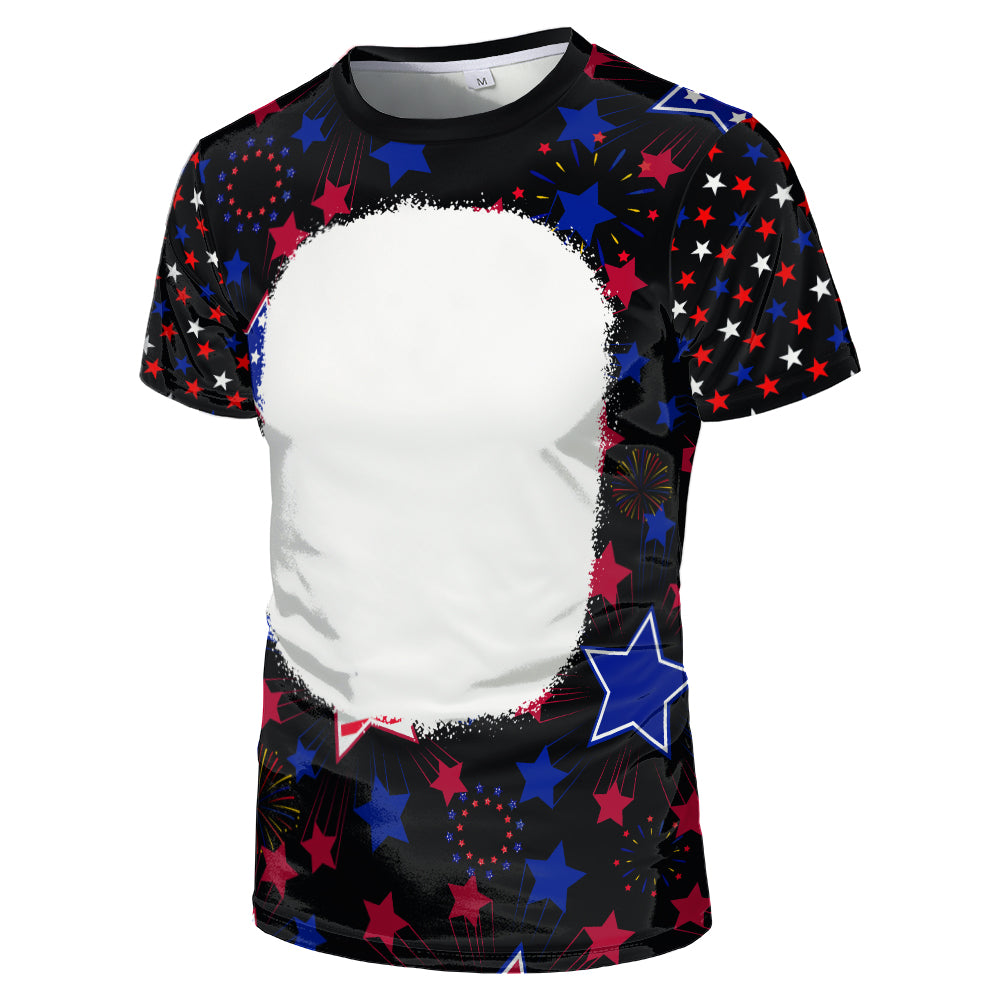 US Style unisex adults kids plain bleached t shirts 100% polyester bleach sublimation t shirt for sublimation printing