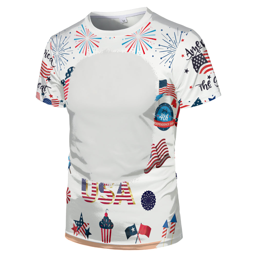 US Style unisex adults kids plain bleached t shirts 100% polyester bleach sublimation t shirt for sublimation printing
