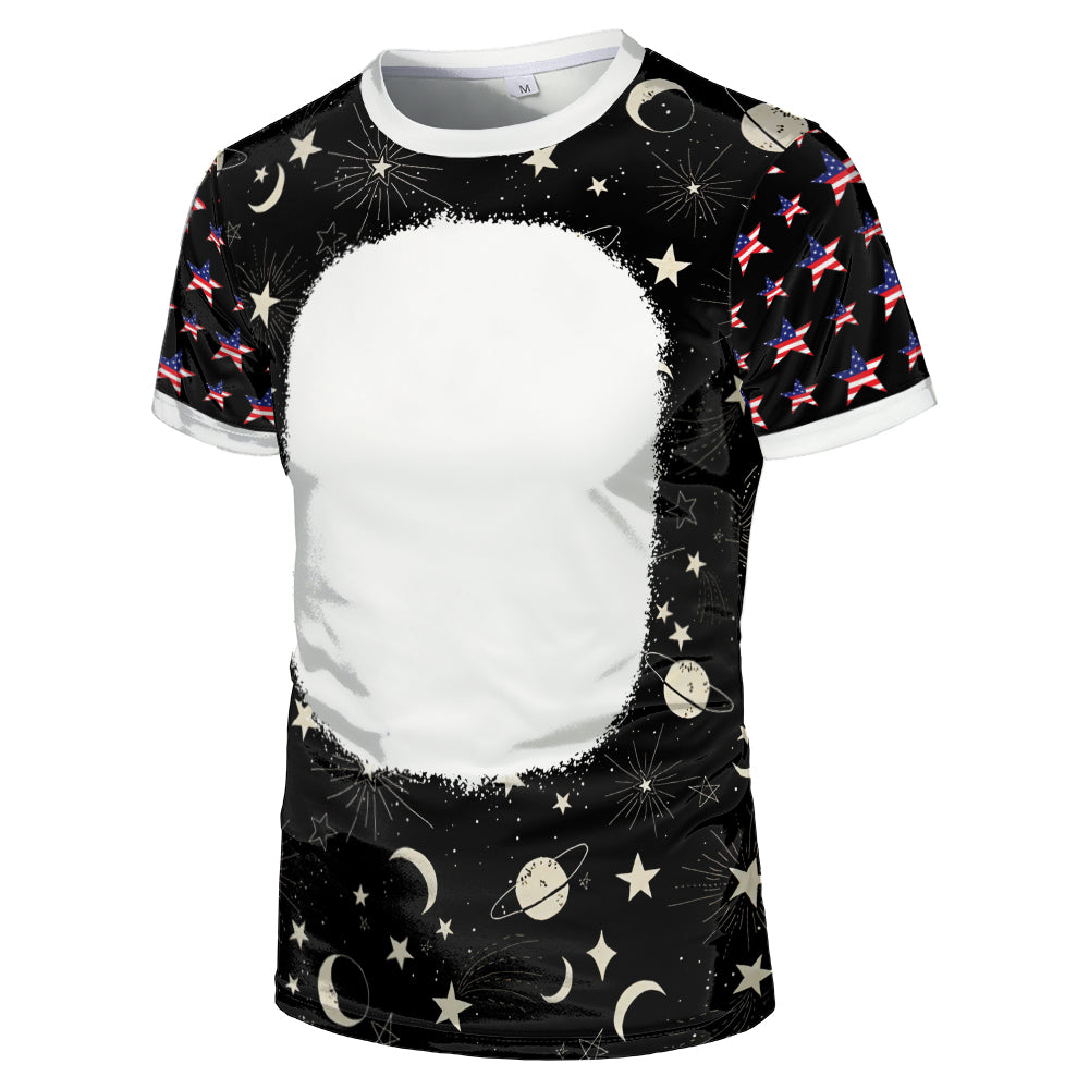 US Style unisex adults kids plain bleached t shirts 100% polyester bleach sublimation t shirt for sublimation printing