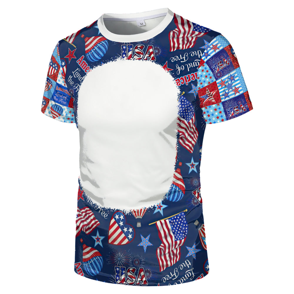 US Style unisex adults kids plain bleached t shirts 100% polyester bleach sublimation t shirt for sublimation printing