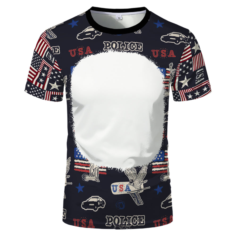 US Style unisex adults kids plain bleached t shirts 100% polyester bleach sublimation t shirt for sublimation printing