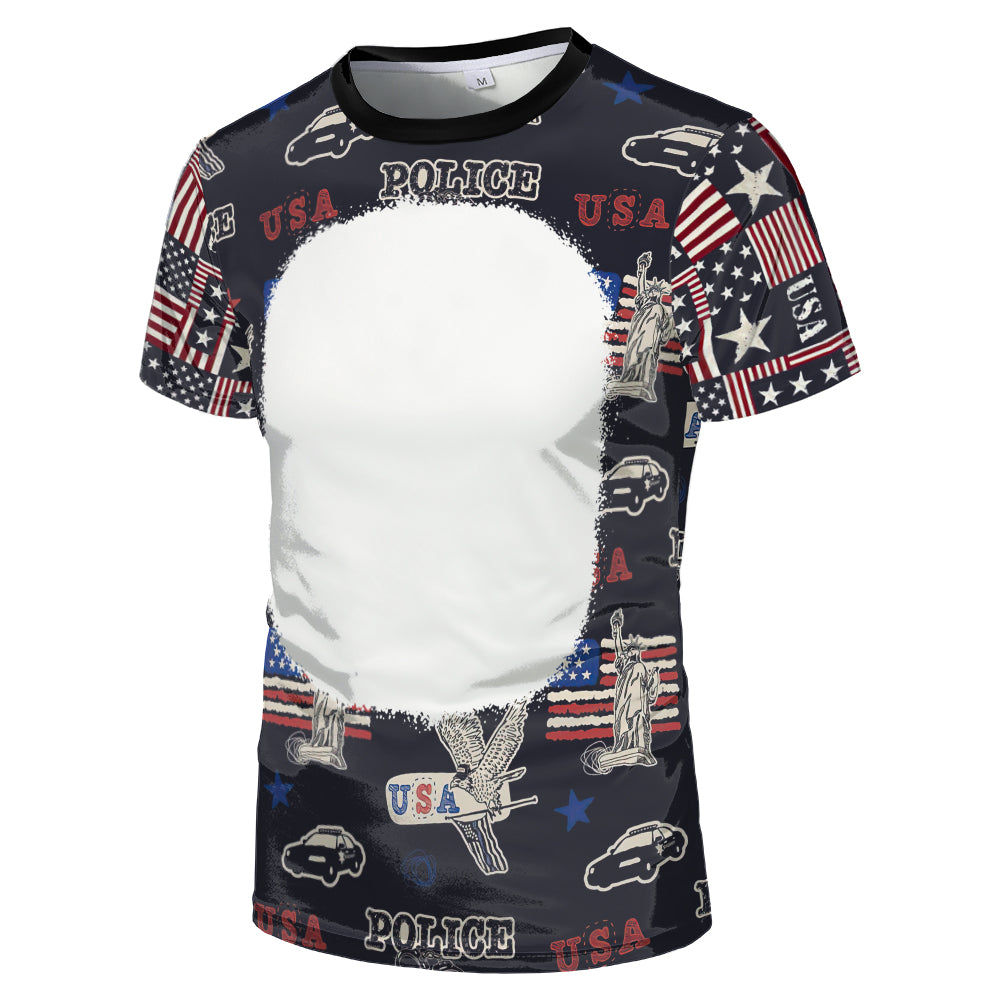 US Style unisex adults kids plain bleached t shirts 100% polyester bleach sublimation t shirt for sublimation printing