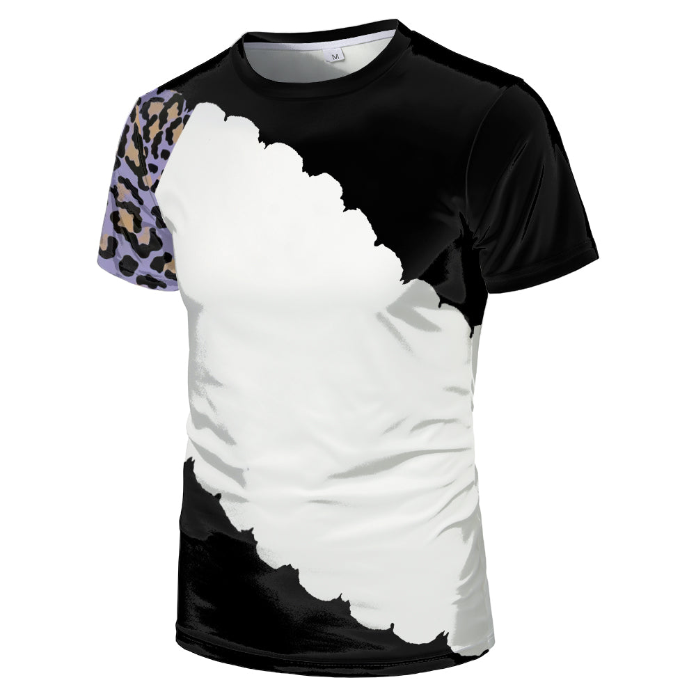 Wholesale US Oversize Men Shirts Sublimation Faux Bleached Tshirts Custom Print Polyester Tie Dye Sublimation Blank Shirt