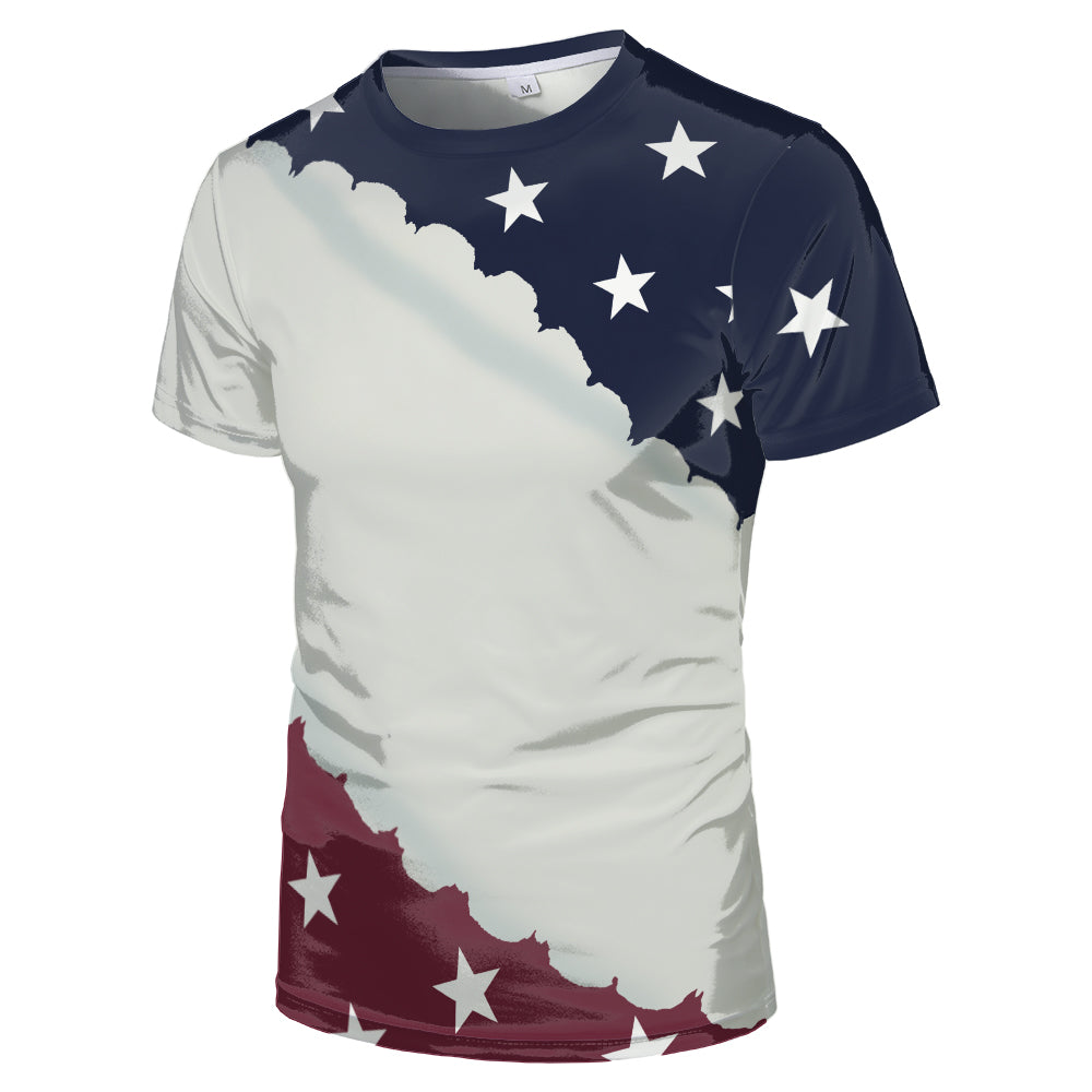 Wholesale US Oversize Men Shirts Sublimation Faux Bleached Tshirts Custom Print Polyester Tie Dye Sublimation Blank Shirt
