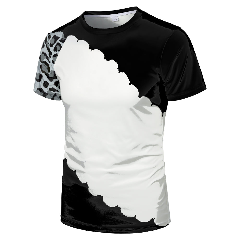 Wholesale US Oversize Men Shirts Sublimation Faux Bleached Tshirts Custom Print Polyester Tie Dye Sublimation Blank Shirt