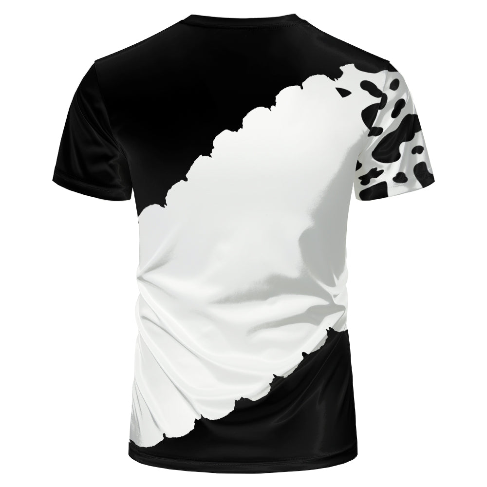 Wholesale US Oversize Men Shirts Sublimation Faux Bleached Tshirts Custom Print Polyester Tie Dye Sublimation Blank Shirt