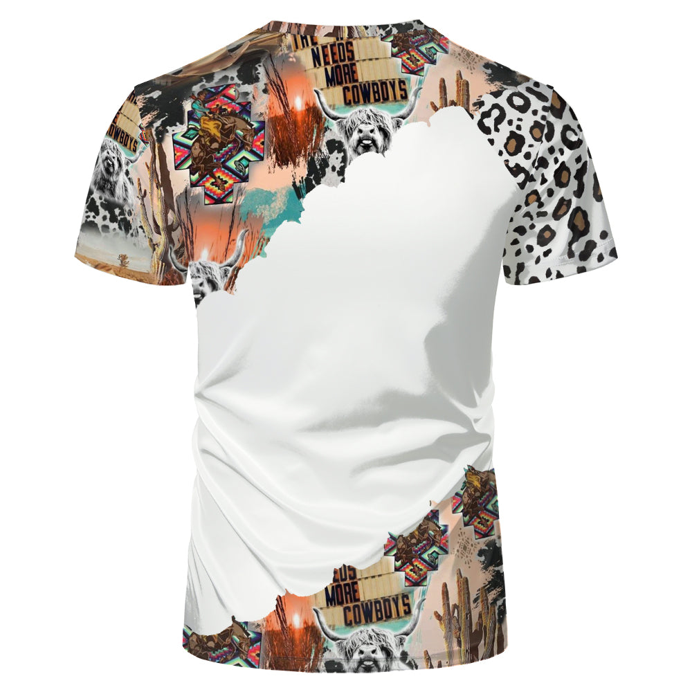 Wholesale US Oversize Men Shirts Sublimation Faux Bleached Tshirts Custom Print Polyester Tie Dye Sublimation Blank Shirt