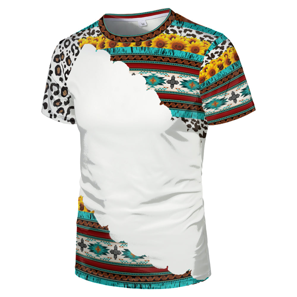Wholesale US Oversize Men Shirts Sublimation Faux Bleached Tshirts Custom Print Polyester Tie Dye Sublimation Blank Shirt