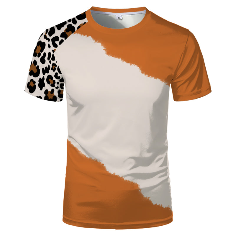 Wholesale US Oversize Men Shirts Sublimation Faux Bleached Tshirts Custom Print Polyester Tie Dye Sublimation Blank Shirt