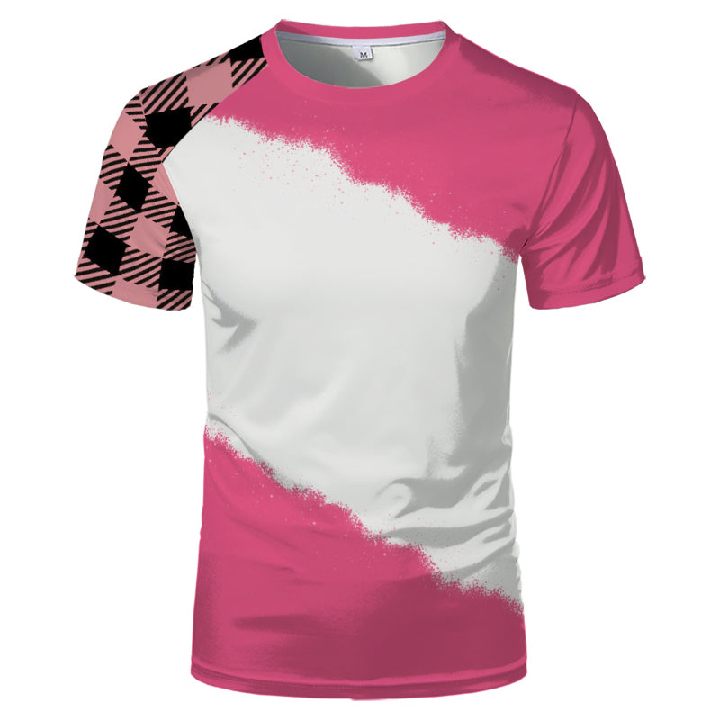 Wholesale US Oversize Men Shirts Sublimation Faux Bleached Tshirts Custom Print Polyester Tie Dye Sublimation Blank Shirt