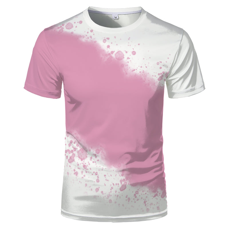 Wholesale US Oversize Men Shirts Sublimation Faux Bleached Tshirts Custom Print Polyester Tie Dye Sublimation Blank Shirt