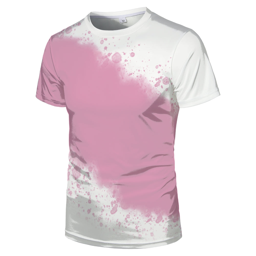 Wholesale US Oversize Men Shirts Sublimation Faux Bleached Tshirts Custom Print Polyester Tie Dye Sublimation Blank Shirt