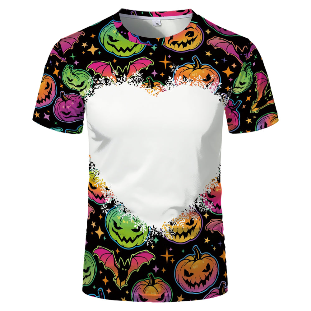 Halloween designs US size kids adults S- 6XL 100% olyester blanched sublimation shirts faux