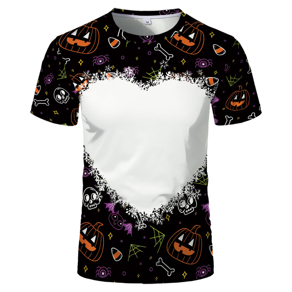 Halloween designs US size kids adults S- 6XL 100% olyester blanched sublimation shirts faux