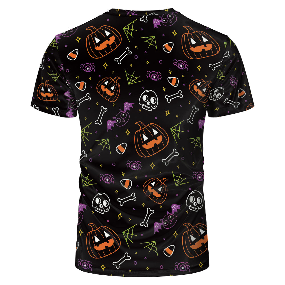 Halloween designs US size kids adults S- 6XL 100% olyester blanched sublimation shirts faux