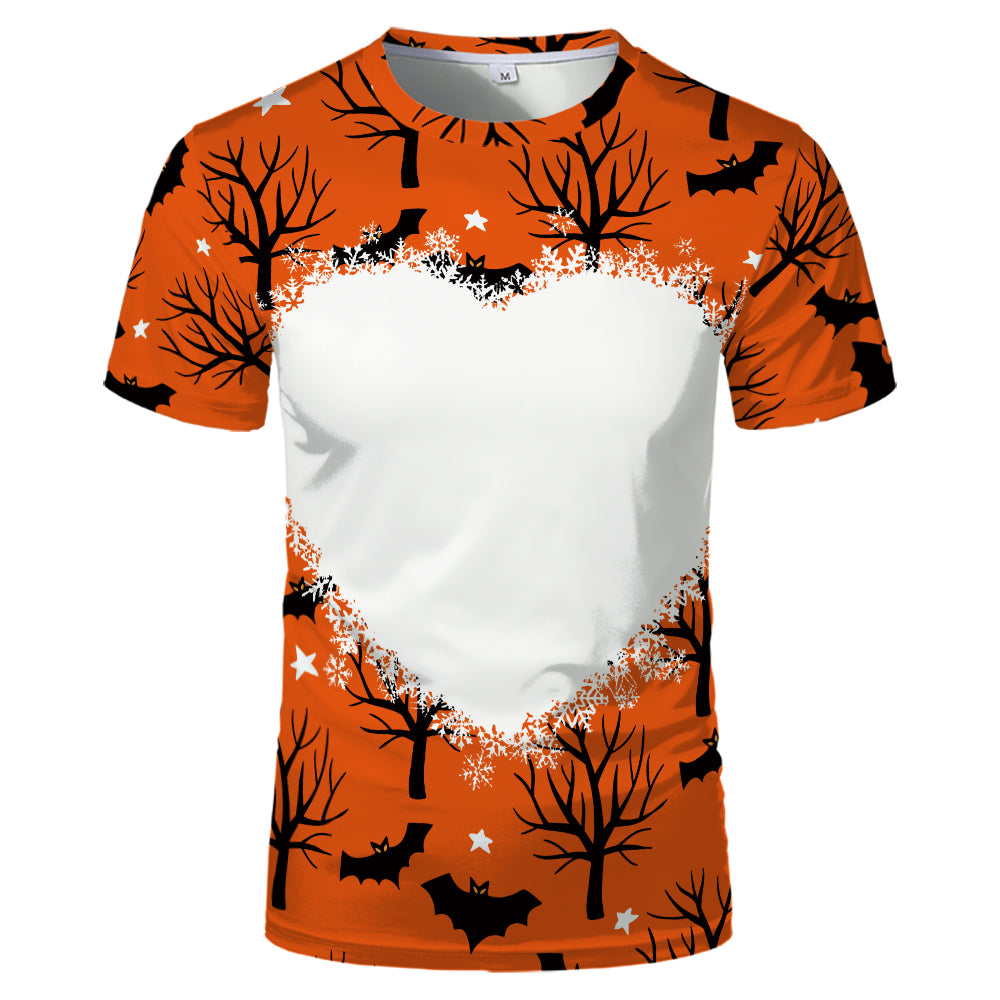 Halloween designs US size kids adults S- 6XL 100% olyester blanched sublimation shirts faux