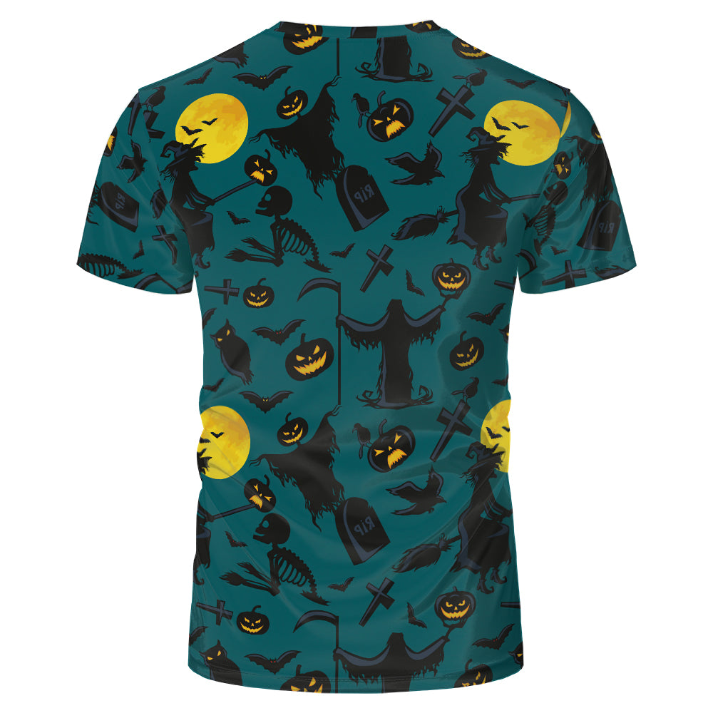 Halloween designs US size kids adults S- 6XL 100% olyester blanched sublimation shirts faux