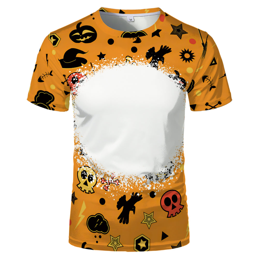 Halloween designs US size kids adults S- 6XL 100% olyester blanched sublimation shirts faux