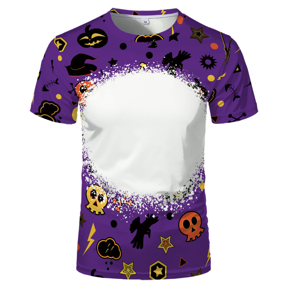 Halloween designs US size kids adults S- 6XL 100% olyester blanched sublimation shirts faux