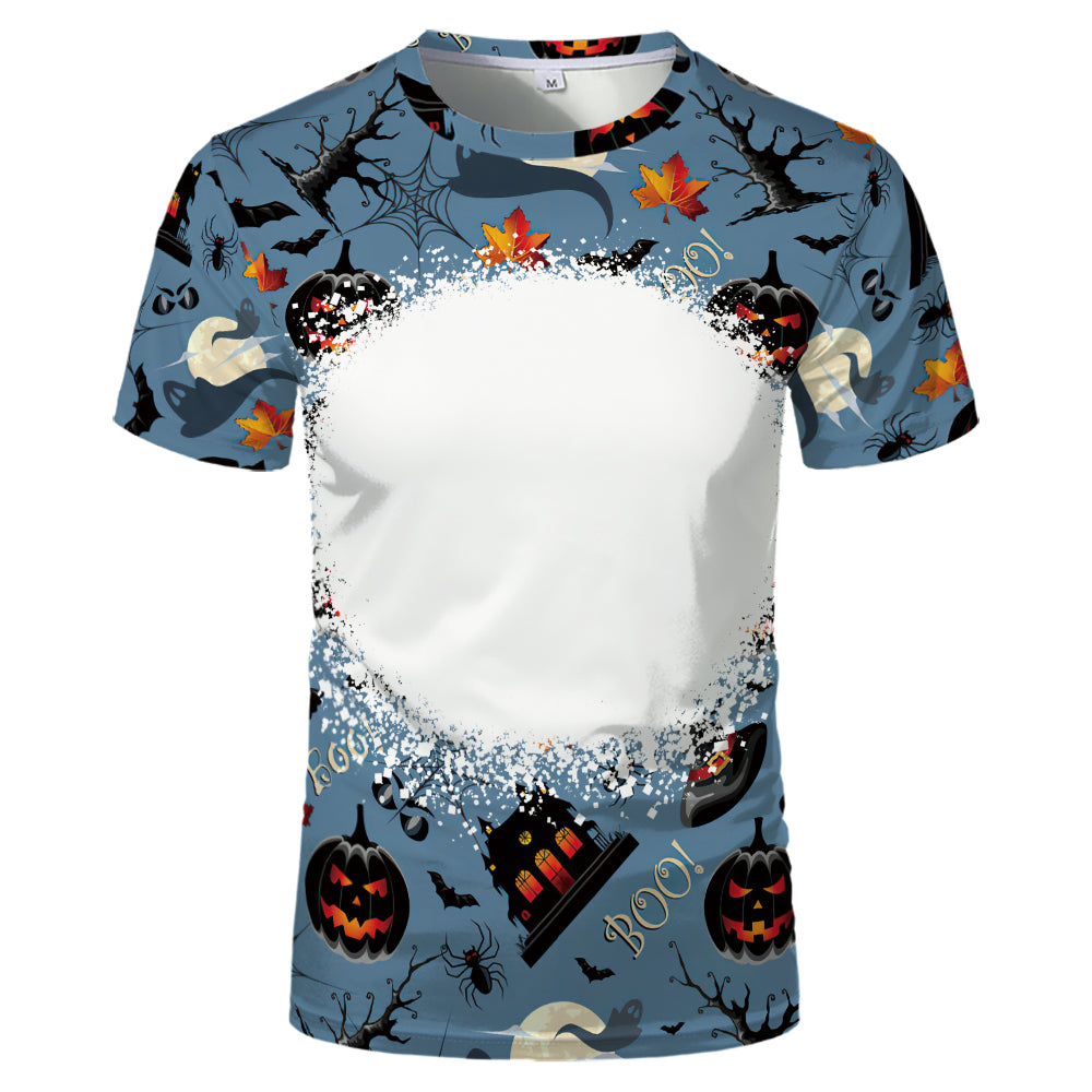 Halloween designs US size kids adults S- 6XL 100% olyester blanched sublimation shirts faux