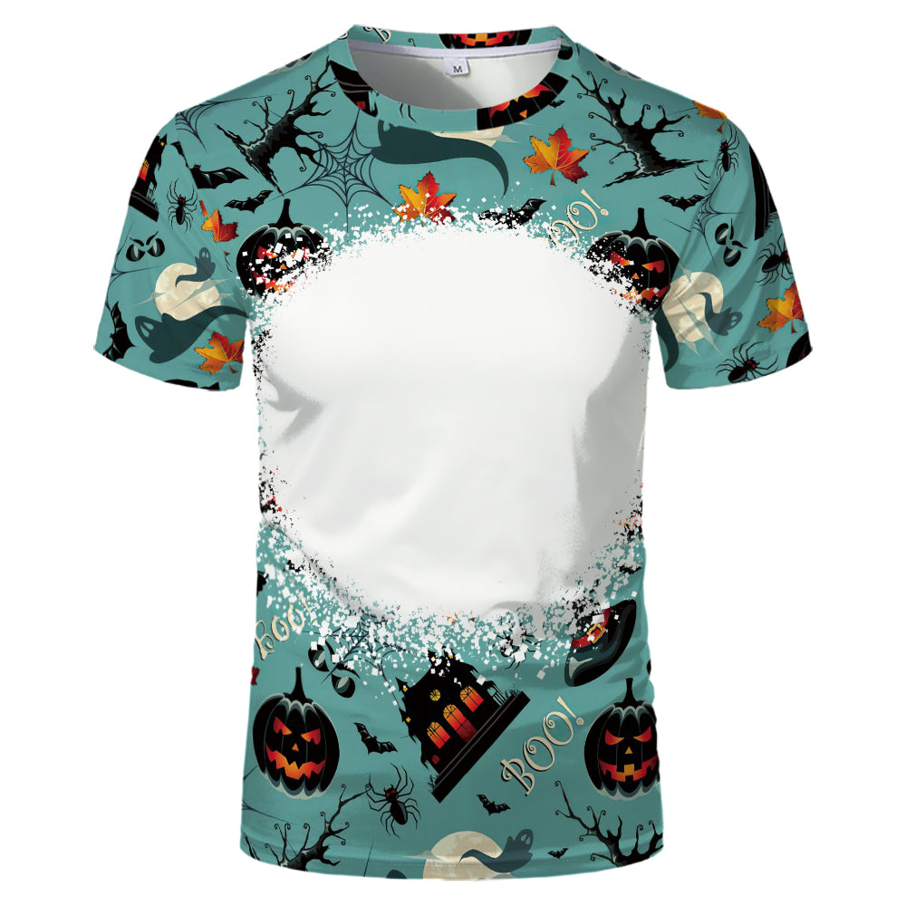 Halloween designs US size kids adults S- 6XL 100% olyester blanched sublimation shirts faux