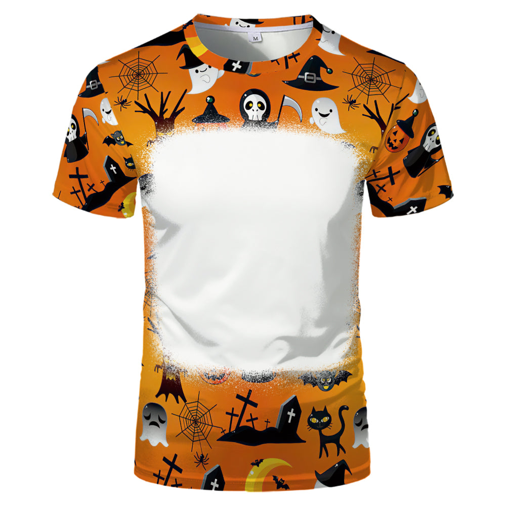 Halloween designs US size kids adults S- 6XL 100% olyester blanched sublimation shirts faux