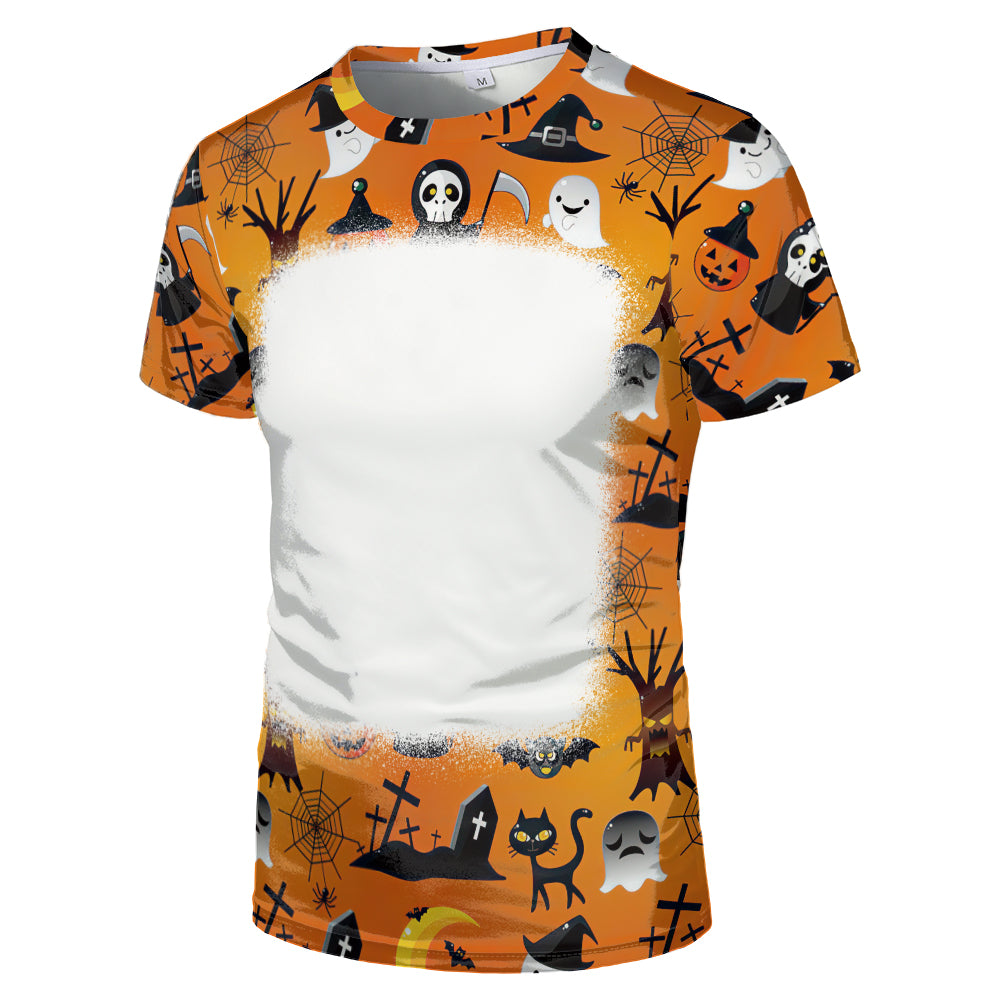 Halloween designs US size kids adults S- 6XL 100% olyester blanched sublimation shirts faux