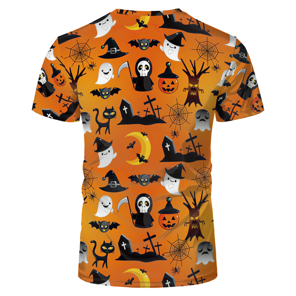 Halloween designs US size kids adults S- 6XL 100% olyester blanched sublimation shirts faux