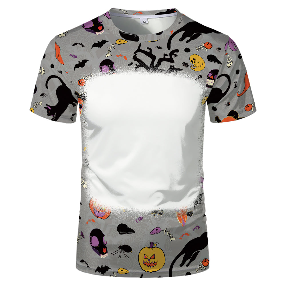 Halloween designs US size kids adults S- 6XL 100% olyester blanched sublimation shirts faux