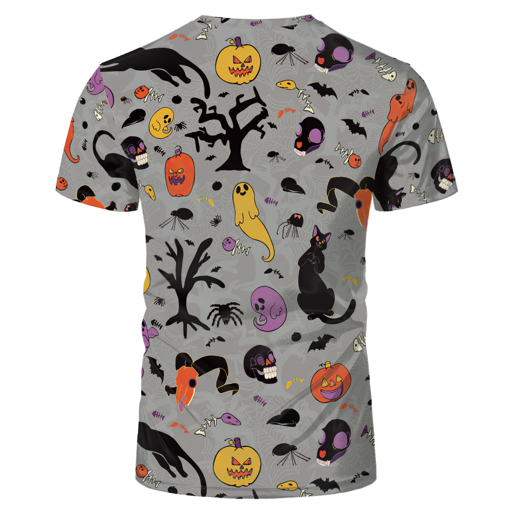 Halloween designs US size kids adults S- 6XL 100% olyester blanched sublimation shirts faux