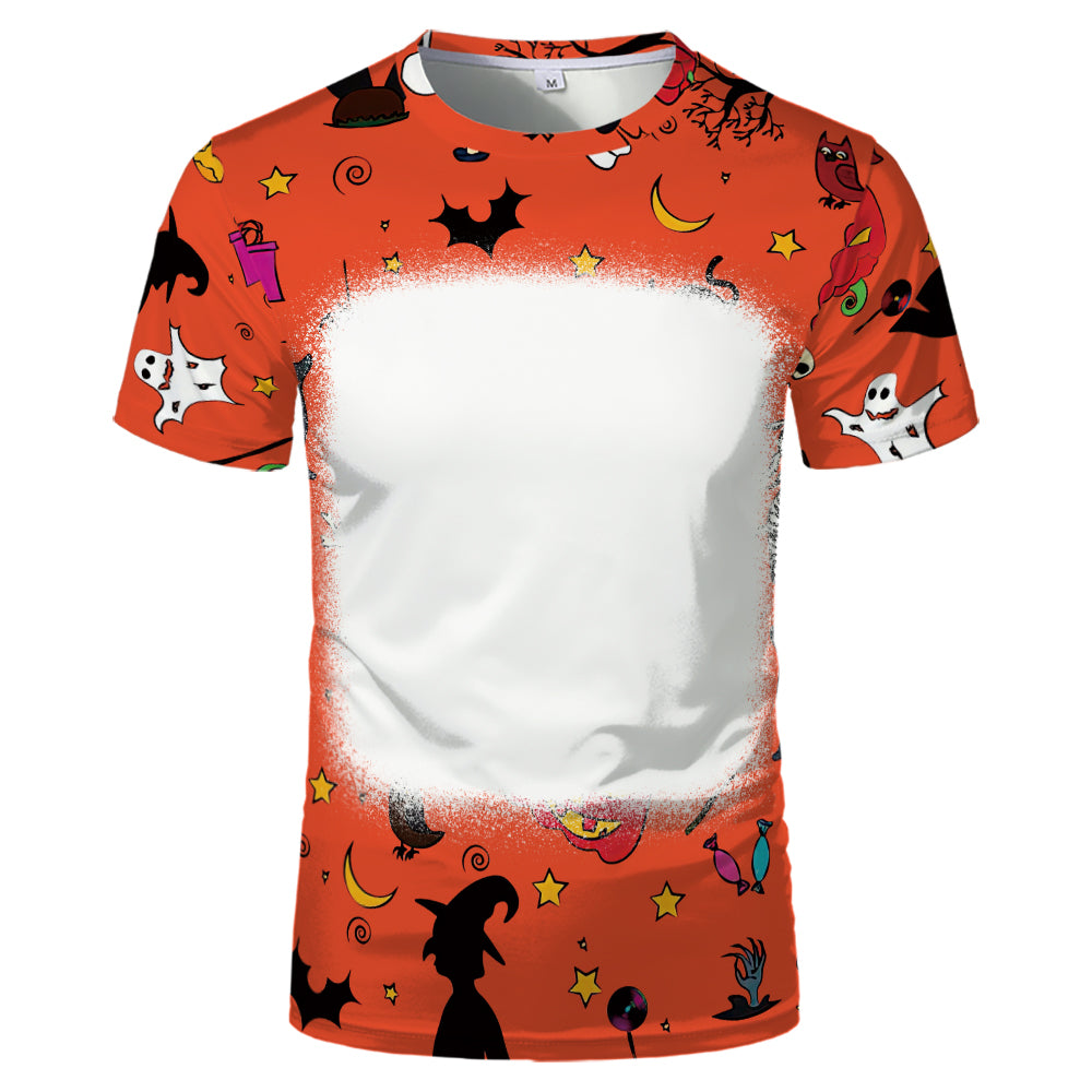 Halloween designs US size kids adults S- 6XL 100% olyester blanched sublimation shirts faux