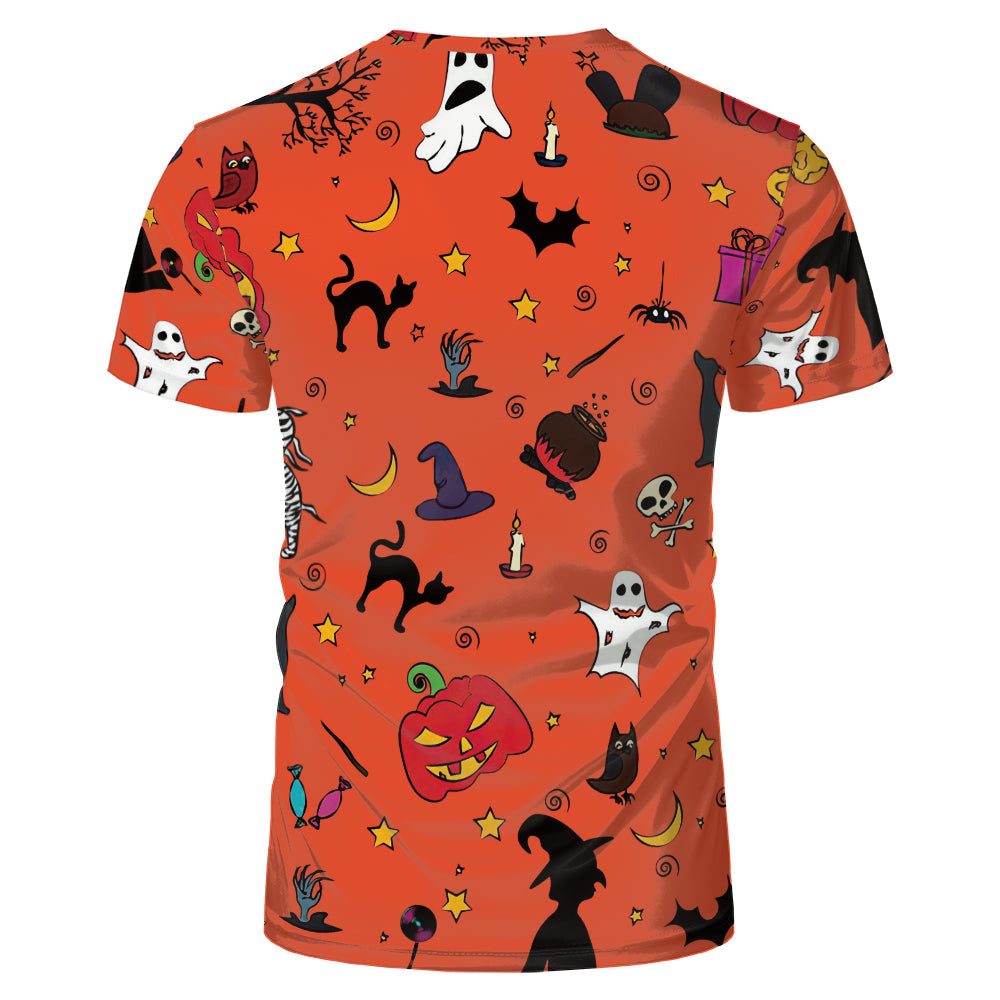 Halloween designs US size kids adults S- 6XL 100% olyester blanched sublimation shirts faux