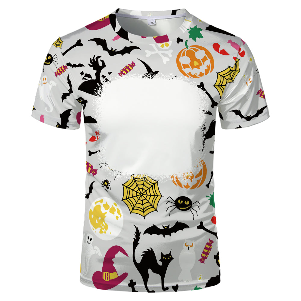 Halloween designs US size kids adults S- 6XL 100% olyester blanched sublimation shirts faux